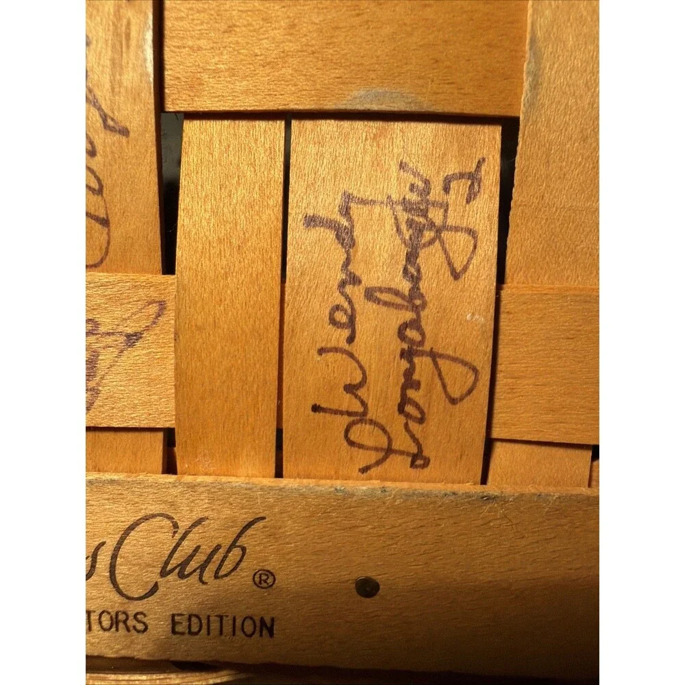 Longaberger Collectors Club 2001 Gathering Basket NoFabric 3 Siblings  Signature